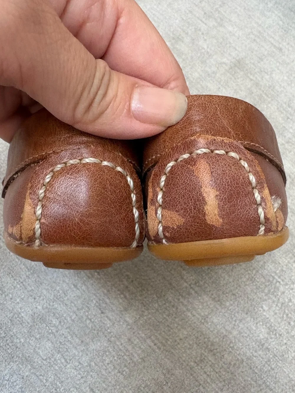 elephantito leather boy moccasin loafer brown tan formal shoes US 6.5 EU 22 12M